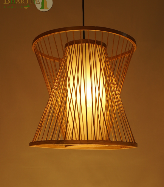 Handcrafted Bamboo Pendant Lamp by Bhartiye Crafts – Made by Tripura Artisans