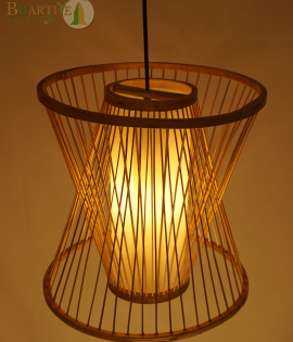 Handcrafted Bamboo Pendant Lamp by Bhartiye Crafts – Made by Tripura Artisans