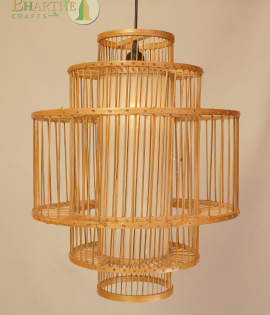 Bhartiye crafts Bamboo Hanging Lamp – Handcrafted by Tripura Artisans