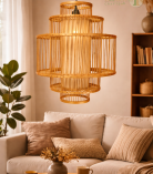 Bhartiye crafts Bamboo Hanging Lamp – Handcrafted by Tripura Artisans