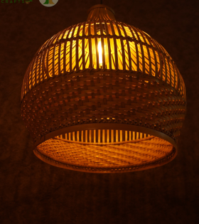 Bhartiye crafts Handwoven Bamboo Pendant Lamp | Handmade Tripura Artisans Hanging Light