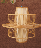 Handcrafted Bamboo Hanging Pendant Light | Elegant Home Decor - Bhartiye crafts