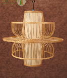 Handcrafted Bamboo Hanging Pendant Light | Elegant Home Decor - Bhartiye crafts