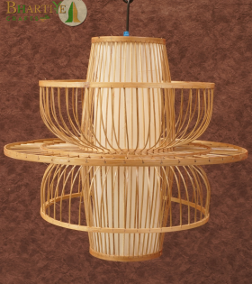 Handcrafted Bamboo Hanging Pendant Light | Elegant Home Decor - Bhartiye crafts