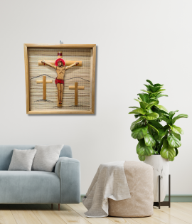 Bamboo Photo Frame Medium | Handmade Catholic Christian Cross of Jesus Christ Statue (#BP0058-001)