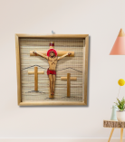 Bamboo Photo Frame Medium | Handmade Catholic Christian Cross of Jesus Christ Statue (#BP0058-001)