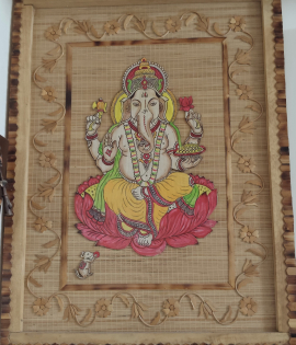 Handcrafted Bamboo Wall Art – Lord Ganesha (24 x 32 Inch) (#BP0010)