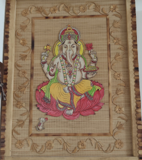 Handcrafted Bamboo Wall Art – Lord Ganesha (24 x 32 Inch) (#BP0010)