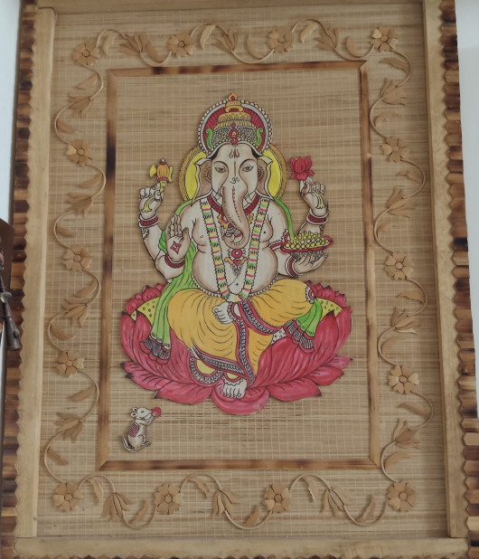 Handcrafted Bamboo Wall Art – Lord Ganesha (24 x 32 Inch) (#BP0010)