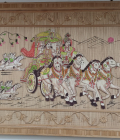 Handcrafted Bamboo Wall Art – Krishna &amp; Arjuna Rath Yatra (38 x 27 Inch) (#BP0011)