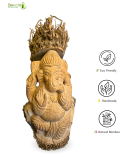 Bamboo Root Ganesh Idol | Handmade Eco-Friendly Lord Ganesha Statue (#BP0002-00-00)