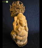 Bamboo Root Ganesh Idol | Handmade Eco-Friendly Lord Ganesha Statue (#BP0002-00-00)