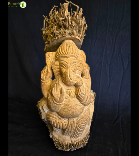 Bamboo Root Ganesh Idol | Handmade Eco-Friendly Lord Ganesha Statue (#BP0002-00-00)