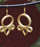 Handcrafted Bamboo Hoop Earrings with Elegant Geometric Design from Tripura (Agartala) – Sustainable Bhartiye Artisan Jewelry (#WA0003)