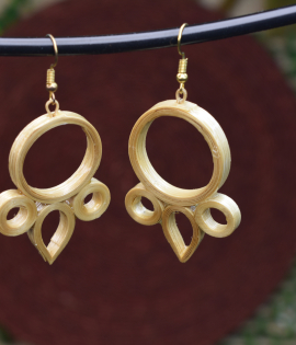 Handcrafted Bamboo Hoop Earrings with Elegant Geometric Design from Tripura (Agartala) – Sustainable Bhartiye Artisan Jewelry (#WA0003)