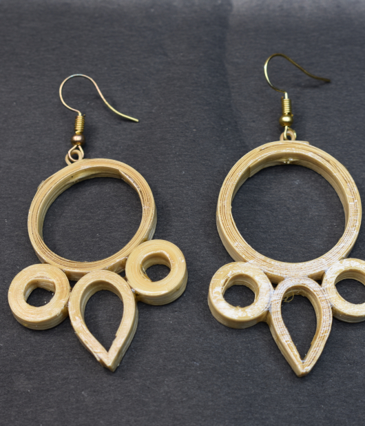 Handcrafted Bamboo Hoop Earrings with Elegant Geometric Design from Tripura (Agartala) – Sustainable Bhartiye Artisan Jewelry (#WA0003)