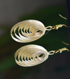 Handwoven Bamboo Oval Earrings from Tripura (Agartala) – Sustainable Bhartiye Artisan Jewelry (WA0008)