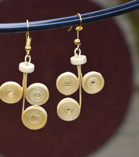 Handwoven Bamboo Rustic Spiral Earrings from Tripura (Agartala) – Sustainable Bhartiye Artisan Jewelry (WA0006)