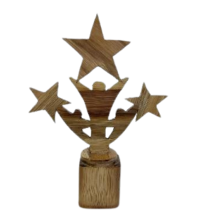 Three star bamboo trophy