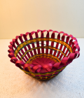 Bamboo Coloured Designer Floral Basket/Tokri - 10 Inch (#EFBH0109-00)