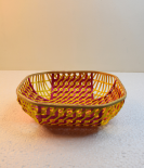 Bamboo Coloured Designer Floral Basket/Tokri - 10 Inch (#EFBH0109-00)