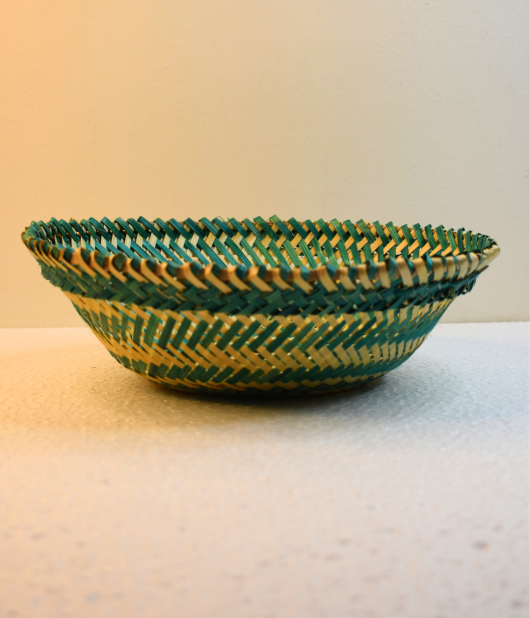 Bamboo Ultamuri Colour Round Basket/Tokri - 12 Inch (#EFBH0096-02)