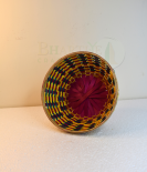 Bamboo Designer Round Basket/Tokri With Handle - 10 Inch (#EFBH0112-01)