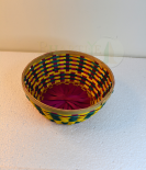 Bamboo Designer Round Basket/Tokri With Handle - 10 Inch (#EFBH0112-01)