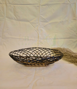 Bamboo Flower Shaped Fruit Basket/Tokri - 10 Inch (#EFBH0152-00)