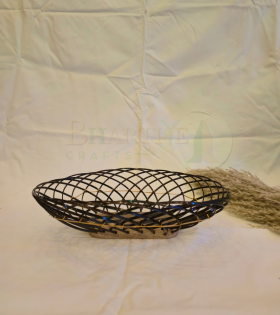 Bamboo Flower Shaped Fruit Basket/Tokri - 10 Inch (#EFBH0152-00)