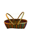 Set Of 5 Bamboo Oval Shaped Basket/Tokri With Double Handle -Size:- 6*10 inch, 8*12 inch, 10*14 inch, 11*16 inch, 12*18 inch (#EFBH0075-00)