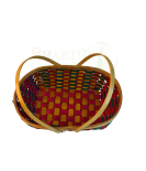 Set Of 5 Bamboo Oval Shaped Basket/Tokri With Double Handle -Size:- 6*10 inch, 8*12 inch, 10*14 inch, 11*16 inch, 12*18 inch (#EFBH0075-00)