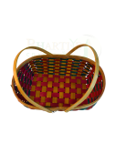Set Of 5 Bamboo Oval Shaped Basket/Tokri With Double Handle -Size:- 6*10 inch, 8*12 inch, 10*14 inch, 11*16 inch, 12*18 inch (#EFBH0075-00)