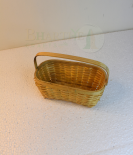 Rectangular Bamboo Basket/Tokri with Single Handle - 8*4*4 Inch (#EFBH0119-00)