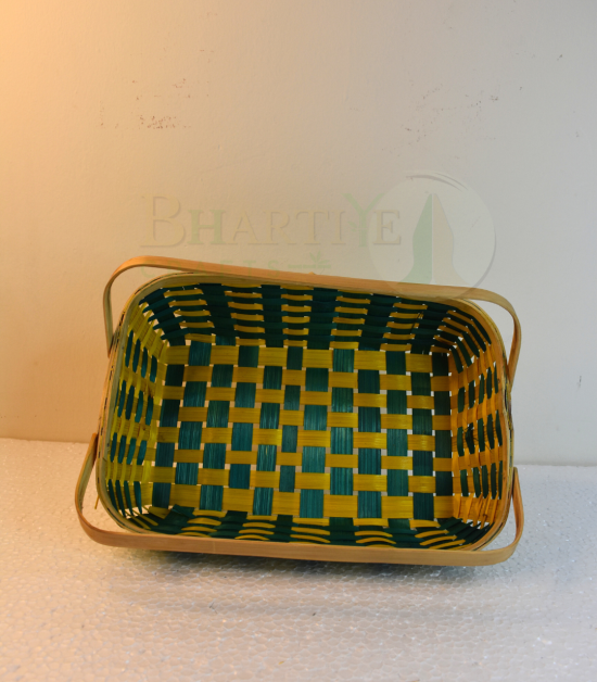 Bamboo Coloured Tray With Dual Handles - 8*12 Inch (#EFBH0106-03)