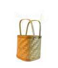 Classic Handwoven Medium Size Bamboo Basket with Dual Handles- 6*6*6 Inch (#BB0017)