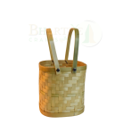 Classic Handwoven Medium Size Bamboo Basket with Dual Handles- 6*6*6 Inch (#BB0017)