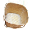 Classic Handwoven Medium Size Bamboo Basket with Dual Handles- 6*6*6 Inch (#BB0017)