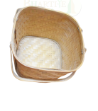 Classic Handwoven Medium Size Bamboo Basket with Dual Handles- 6*6*6 Inch (#BB0017)