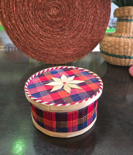 Bamboo Jewellery Organiser Multicolour Basket/Tokri - 6*4 Inch (#EFBH0018-04)