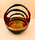 Set Of 3 Bamboo Jhuri Basket/Tokri -  7.5 Inch, 9.5 Inch, 12 Inch (#BB0028)