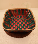 Set of 3 Bamboo Square Shaped Basket/Tokri - 8*8 Inch, 10*10 Inch, 12*12 Inch (#EFBH0072-00)