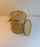 Handcrafted Bamboo Utility Basket/Tokri with Handle - 7*8 Inch (#EFBH0002-00)