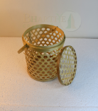 Handcrafted Bamboo Utility Basket/Tokri with Handle - 7*8 Inch (#EFBH0002-00)