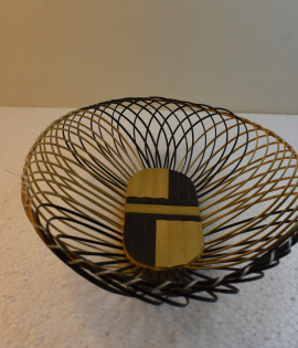 Handwoven Oval Shaped Bamboo Basket/Tokri - 11.5*9.5 Inch (#EFBH0151-00)