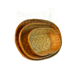 Set Of 3 Bamboo Oval Shaped Basket/Tokri :- Small - 6*10 Inch, Medium - 8*12 Inch, large - 10*14 Inch (#EFBH0074-00)