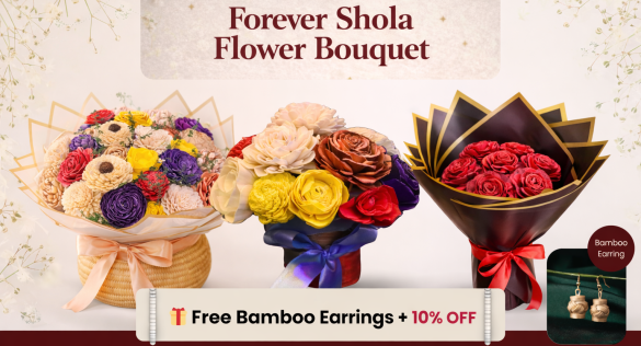 Forever Shola Flower Bouquet for Valentine’s Day | Bhartiye Crafts