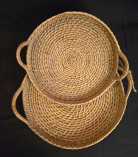 Handwoven Cane Serving Tray – Natural Rectangular Design Set of 2 (#CP0008) |