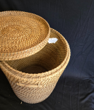 Handwoven Round Cane Laundry Basket – Natural Storage Solution (#CP002) -Medium