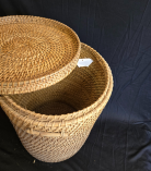 Handwoven Round Cane Laundry Basket – Natural Storage Solution (#CP002) -Medium